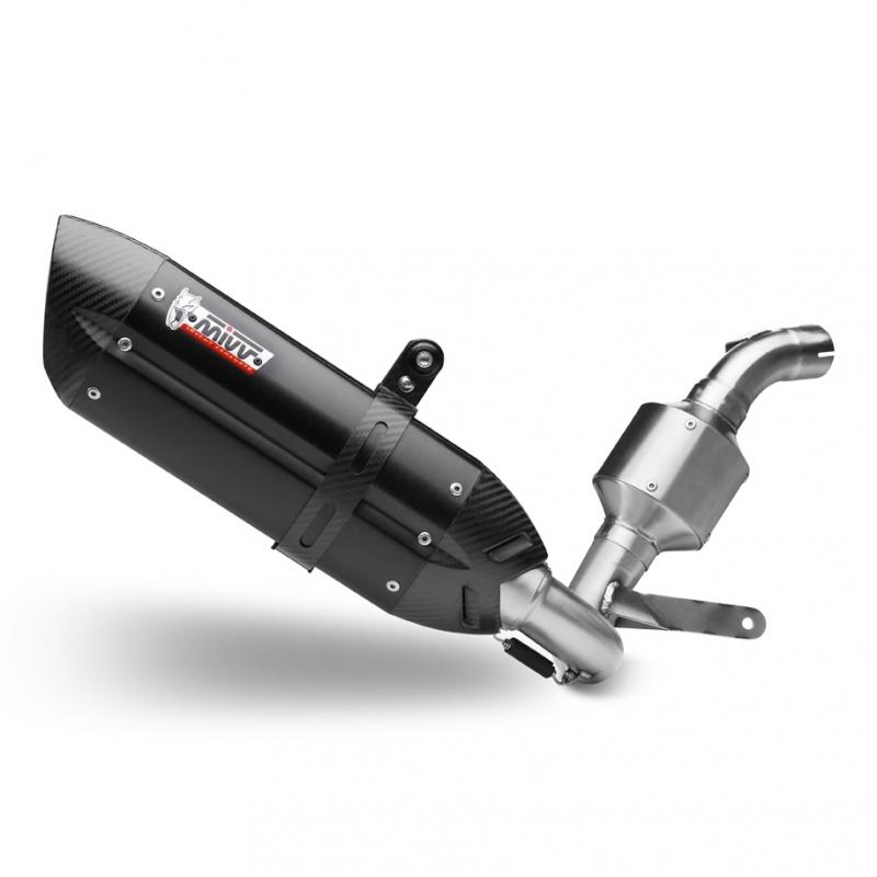 Ligne complète 1x1 MIVV Suono Steel noir / casquette carbone KTM 125