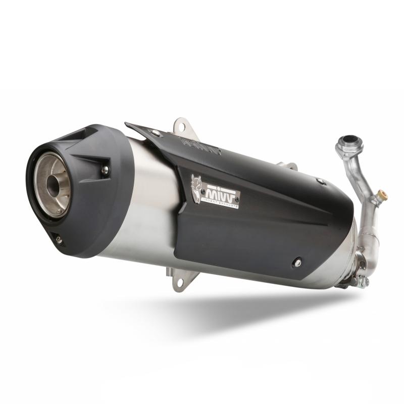 Ligne complète 1x1 MIVV URBAN inox brossé / ABS noir Piaggio Beverly