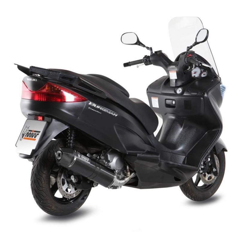 Ligne complète inox MIVV Stronger inox noir Yamaha Suzuki Burgman 125