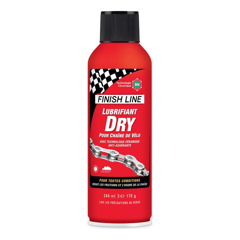 Lubrifiant chaîne Finish Line DRY conditions sèches aérosol 244ml