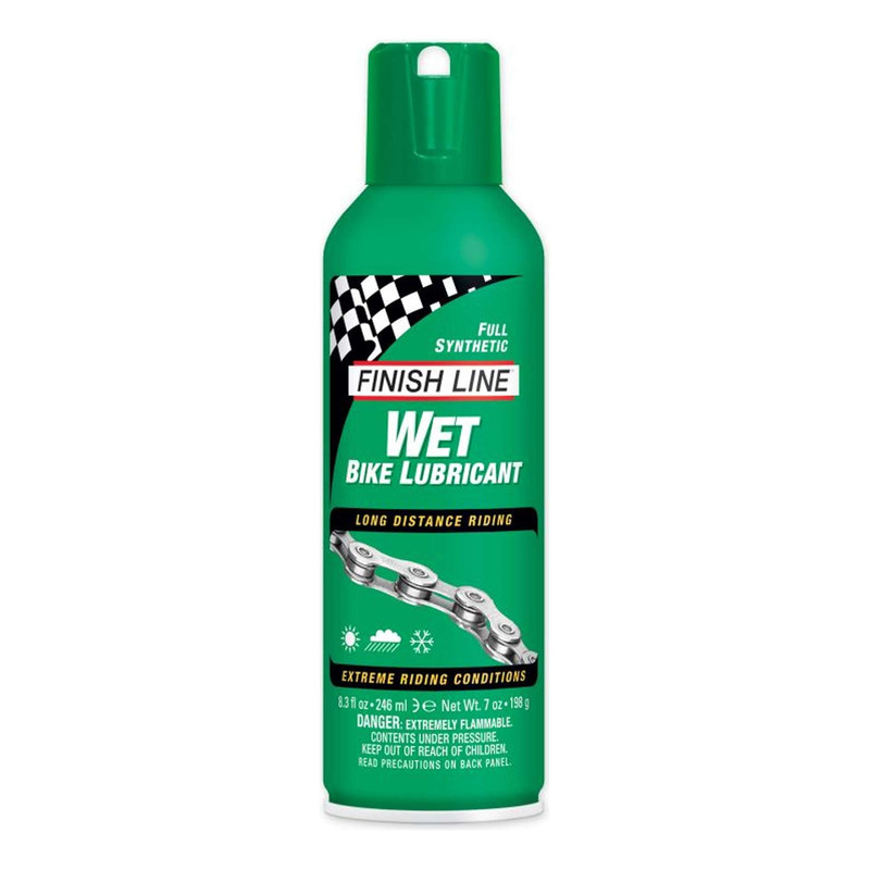 Lubrifiant chaîne Finish Line WET conditions humides aérosol 246ml