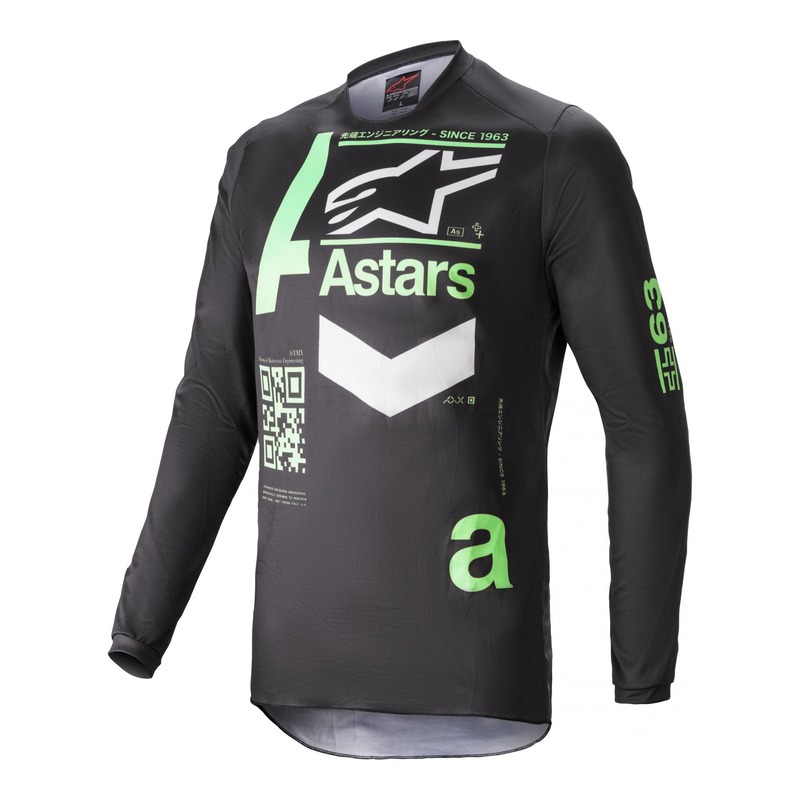 Maillot cross Alpinestars Fluid Chaser noir/vert menthe- L