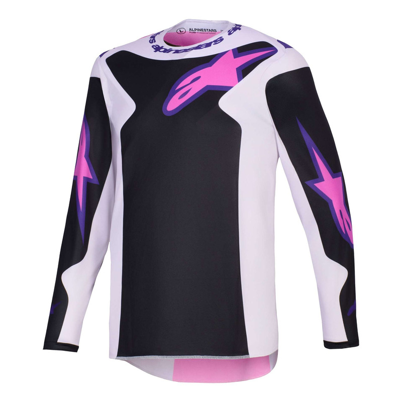Maillot cross Alpinestars Fluid Grid black/light gray/purple- S