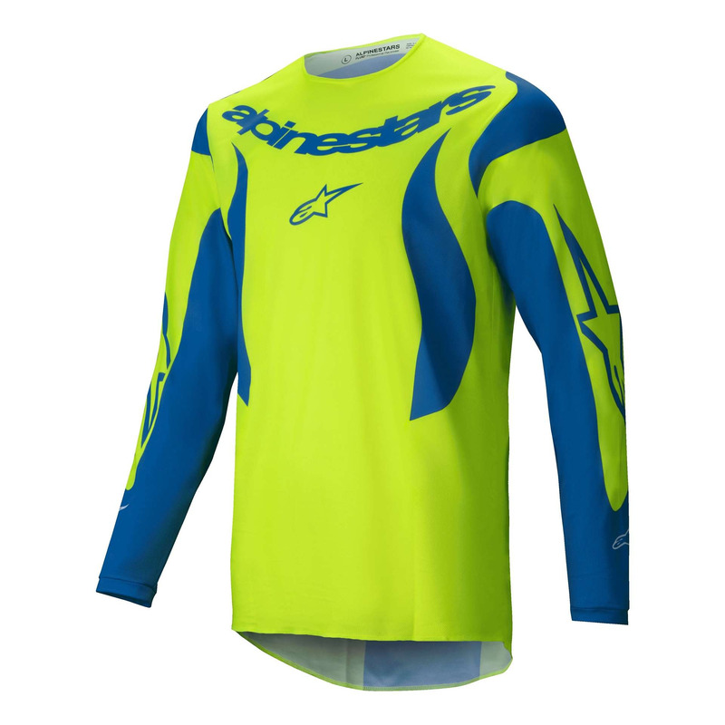 Maillot cross Alpinestars Fluid Haul yellow fluo/blue