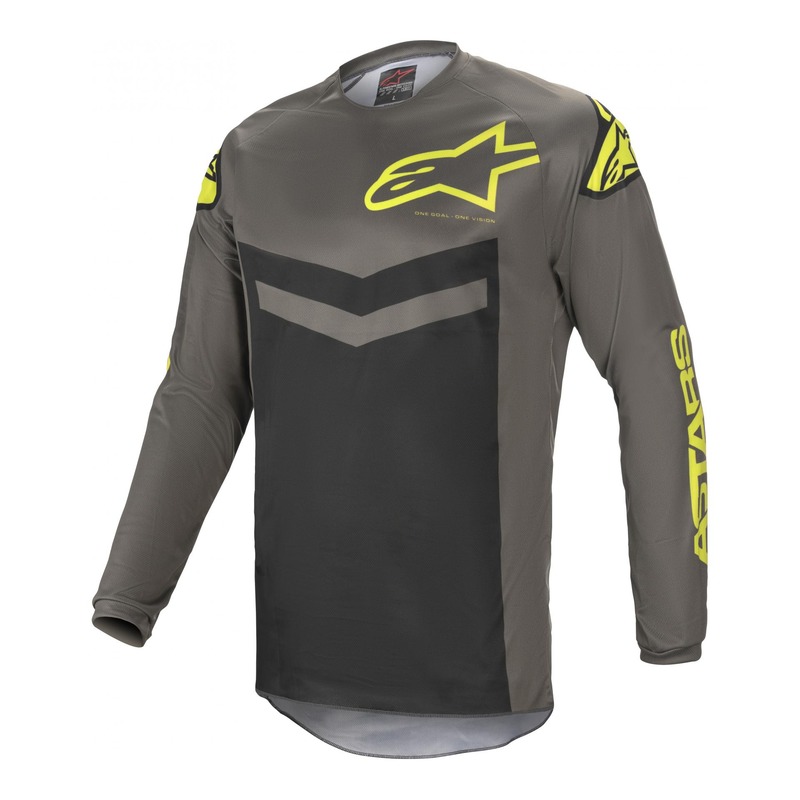 Maillot cross Alpinestars Fluid Speed gris foncé/jaune fluo- XL