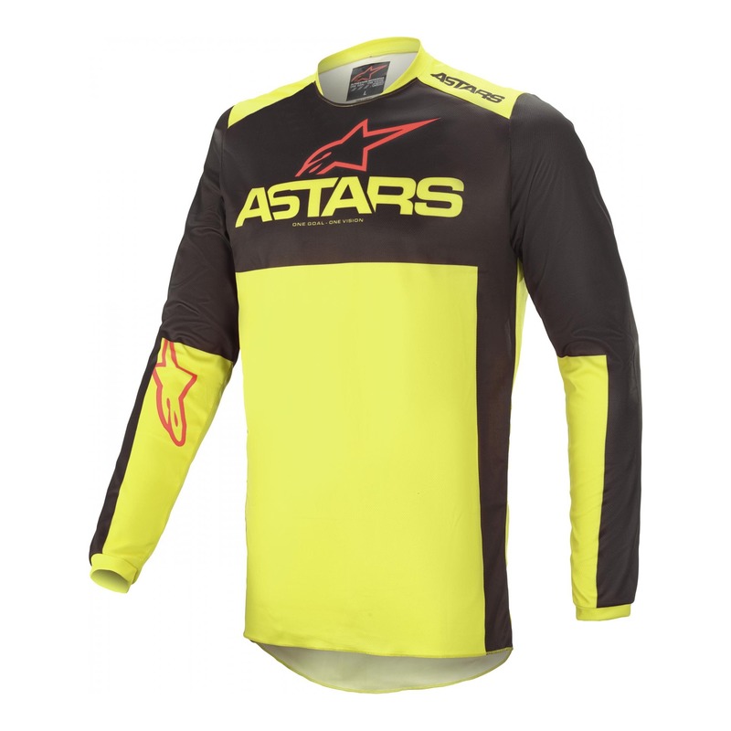 Maillot cross Alpinestars Fluid Tripple noir/jaune fluo/bright rouge-