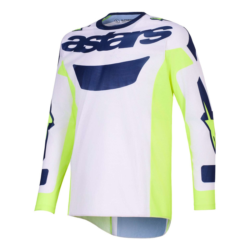 Maillot cross Alpinestars Racer Air Riway light gray/yellow fluo/blue