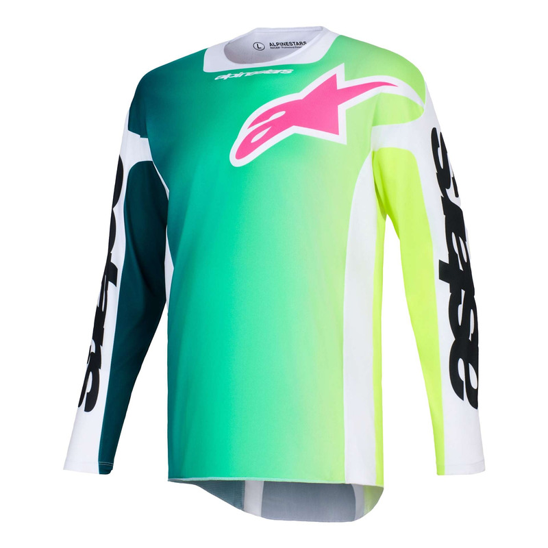 Maillot cross Alpinestars Racer Portl green/white/black