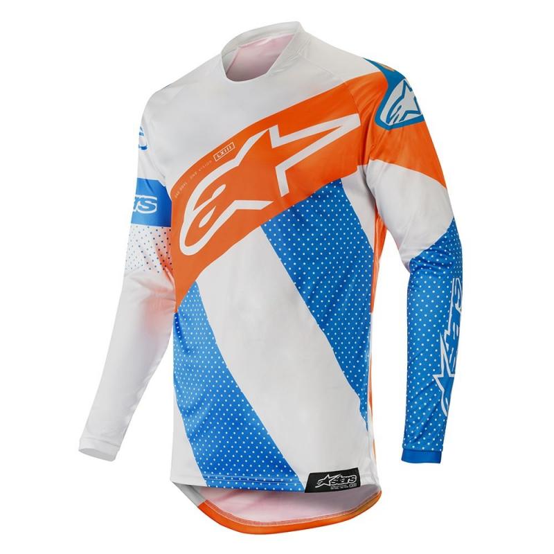 Maillot cross Alpinestars Racer Tech Atomic cool gray/mid blue/orange