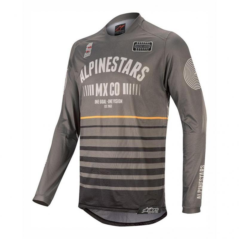 Maillot cross Alpinestars Racer Tech Flagship gris foncé/noir/orange-