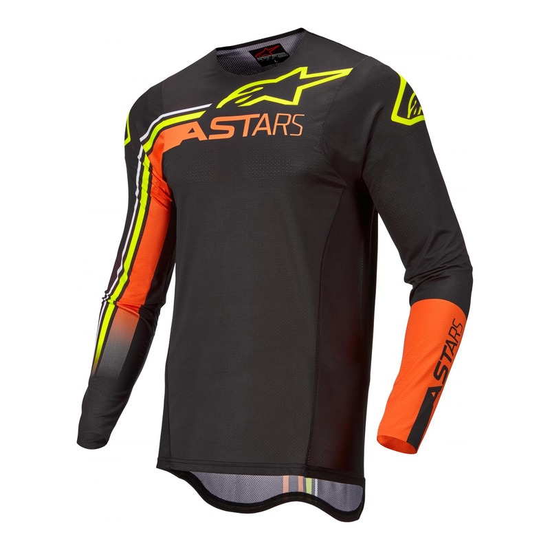 Maillot cross Alpinestars Supertech Blaze noir/orange/jaune fluo- S