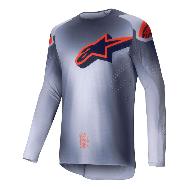 Maillot cross Alpinestars Supertech Lipan gray/orange fluo- L