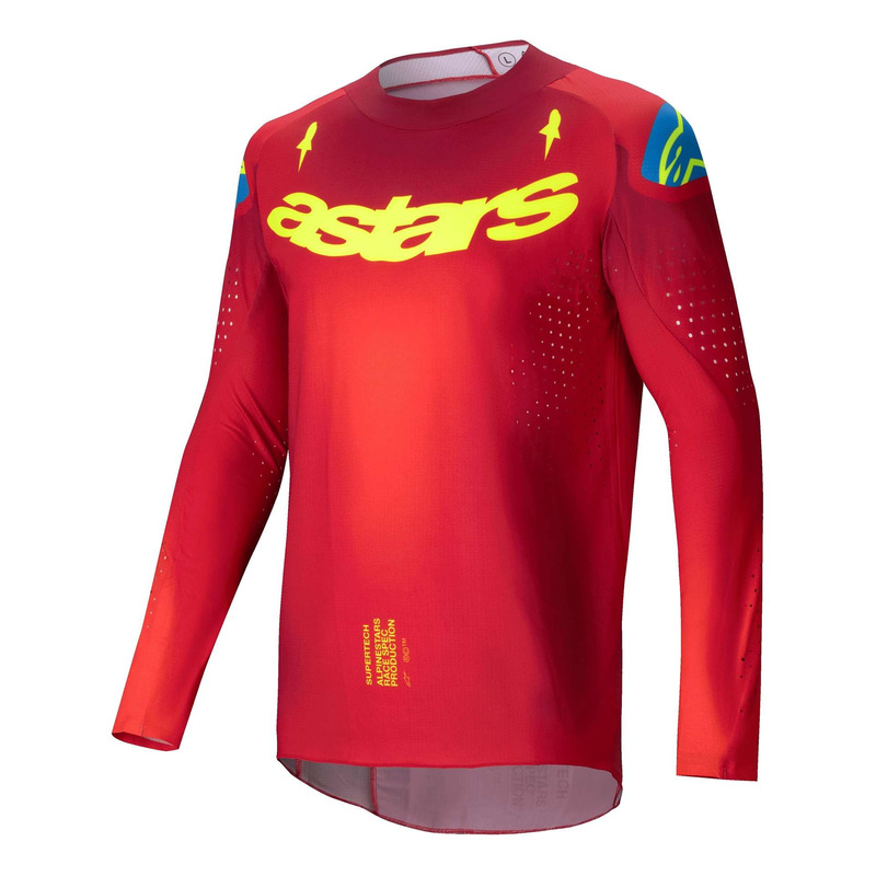 Maillot cross Alpinestars Supertech Maker bright red/yellow fluo