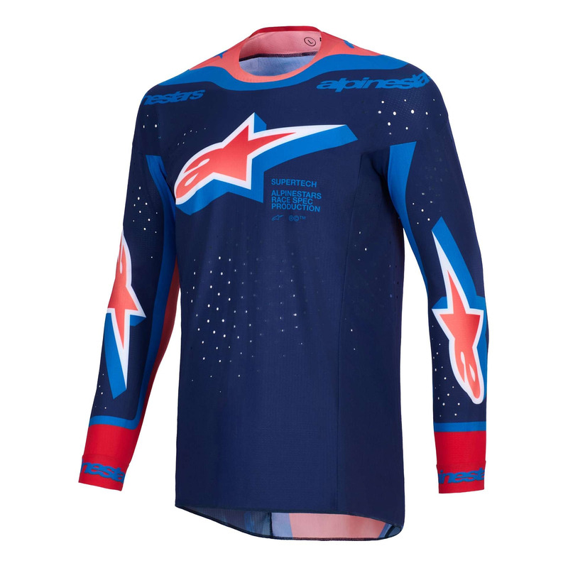 Maillot cross Alpinestars Supertech Vista dark navy/hot coral/cobalt