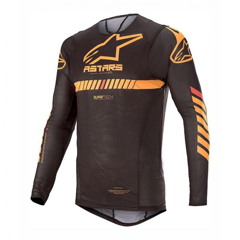 Maillot cross Alpinestars Supertech noir/orange/rouge- L