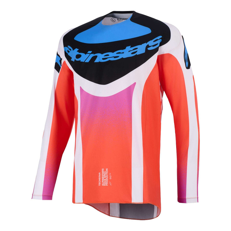 Maillot cross Alpinestars Techstar Knif light gray/orange fluo/black-