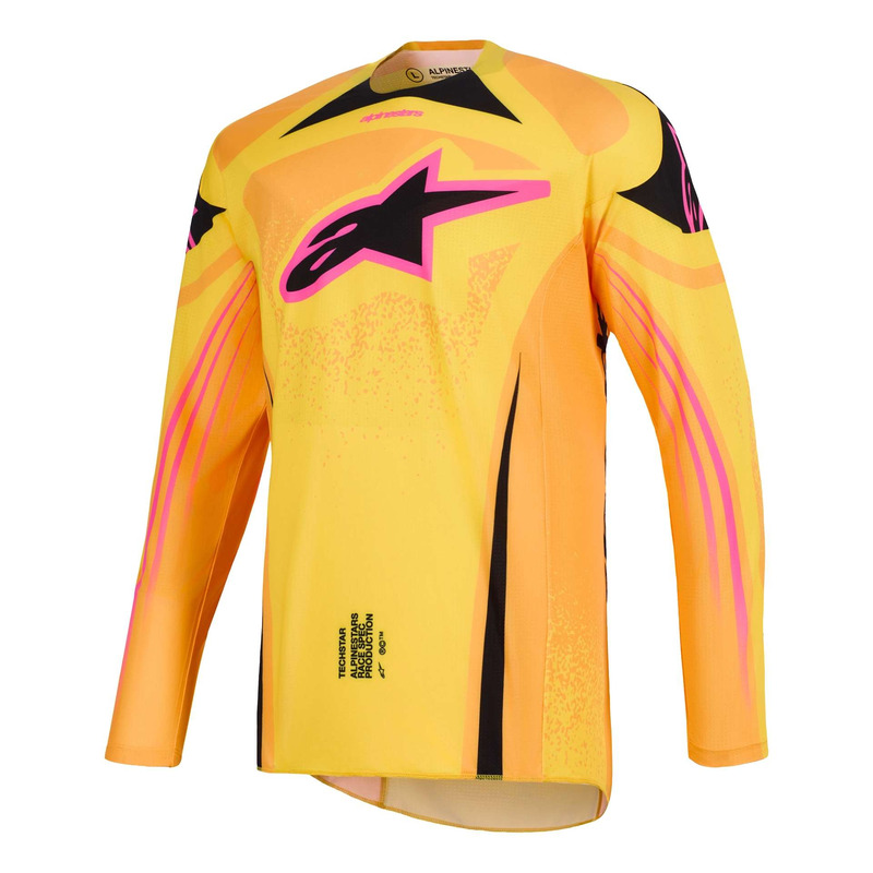 Maillot cross Alpinestars Techstar Nomur orange/yellow/pink- L