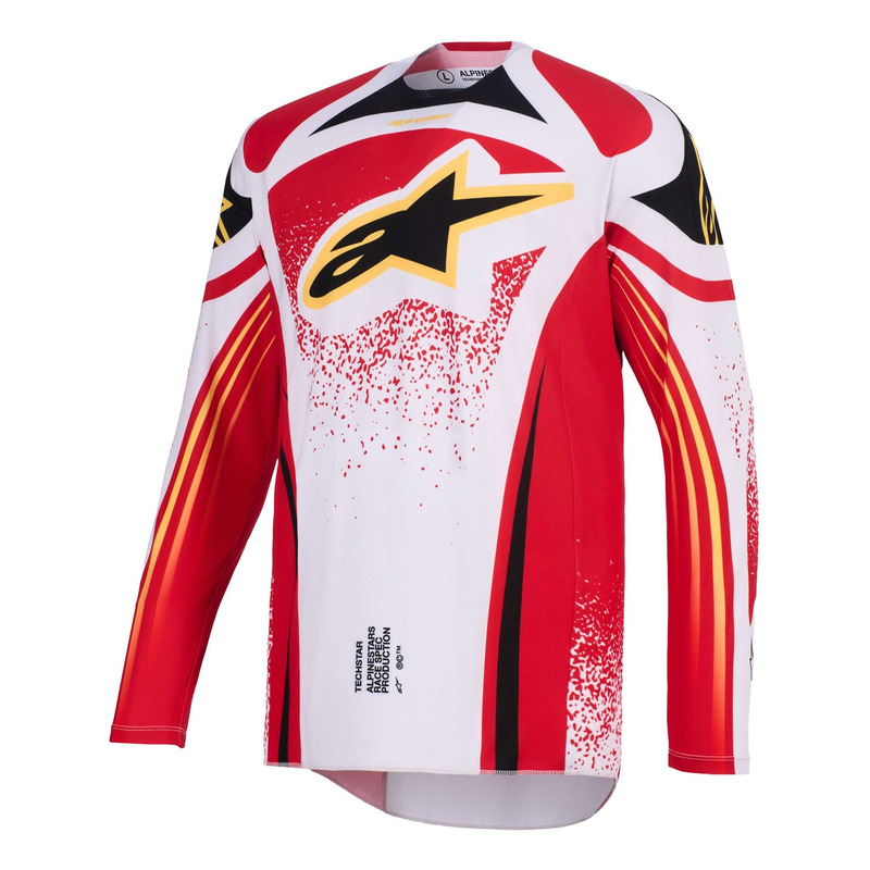 Maillot cross Alpinestars Techstar Nomur light gray/red/black- S