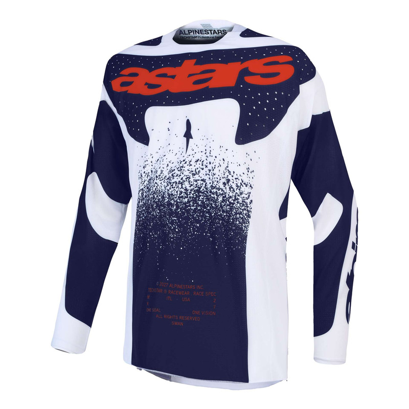 Maillot cross Alpinestars Techstar Swan light lilac/dark gray/red fluo