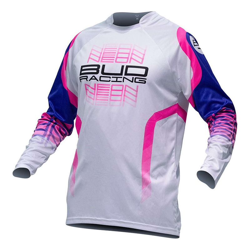 Maillot cross Bud Racing Neon violet/rose fluo/blanc