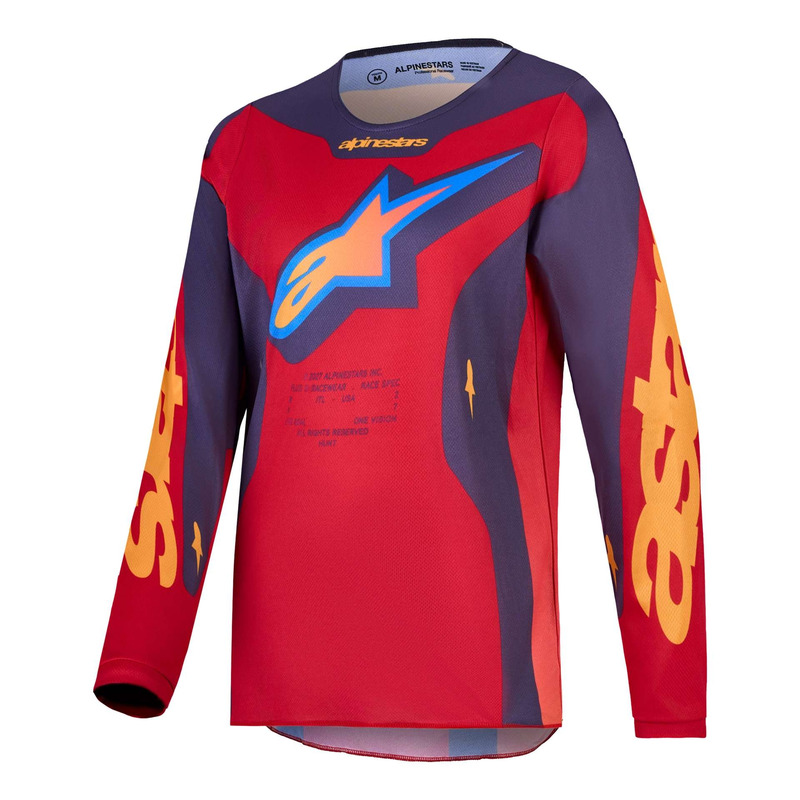 Maillot cross enfant Alpinestars Fluid Youth Hunt fire red/graystone/hot coral