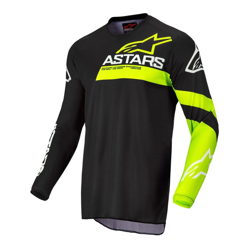Maillot cross enfant Alpinestars Racer Chaser Youth noir/jaune fluo- S