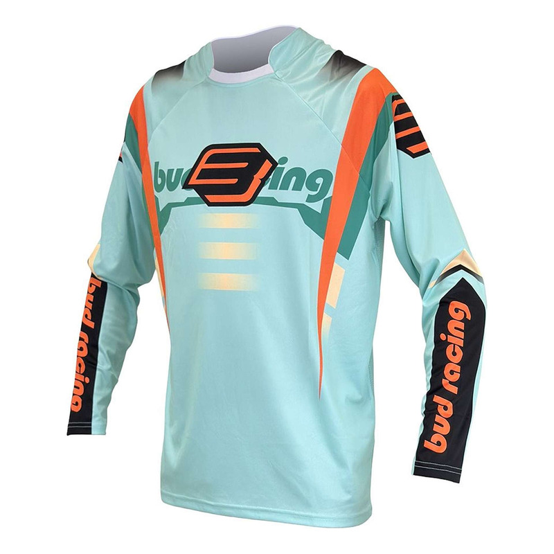 Maillot cross enfant Bud Racing Racing Champion's bleu pastel/pêche