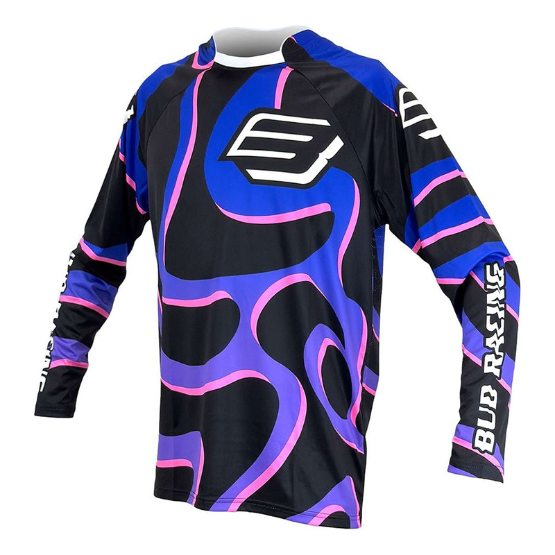 Maillot cross enfant Bud Racing Racing Lava noir/bleu/violet/rose fluo