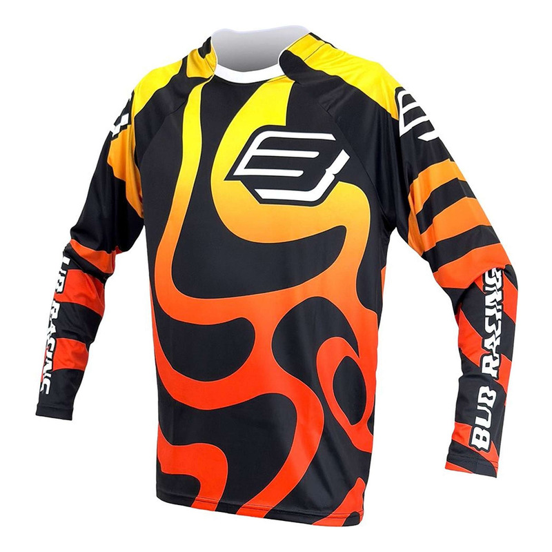 Maillot cross enfant Bud Racing Racing Lava noir/orange/jaune fluo
