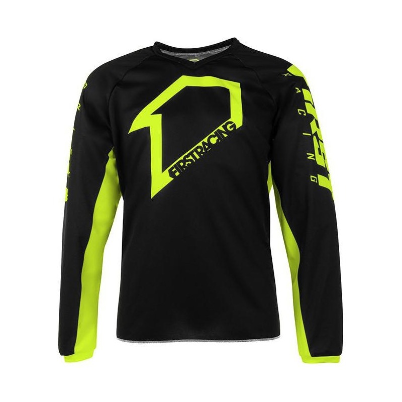 Maillot cross enfant First Racing Corpo jaune fluo/noir- Y-XS