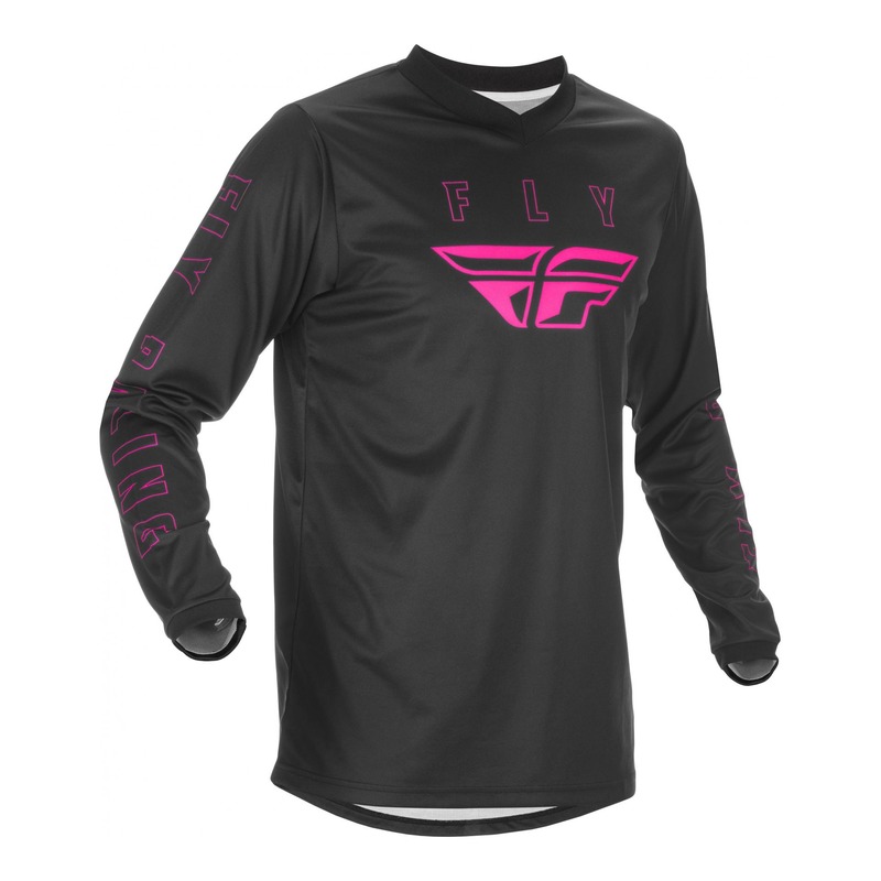 Maillot cross enfant Fly Racing F-16 noir/rose- M