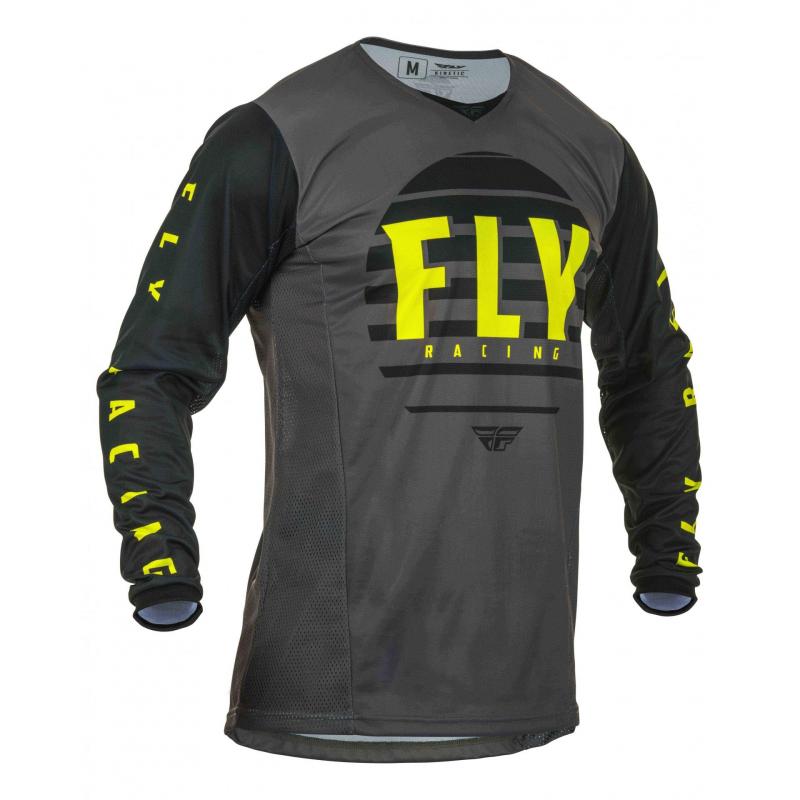 Maillot cross enfant Fly Racing Kinetic K220 nior/gris/jaune fluo- YL