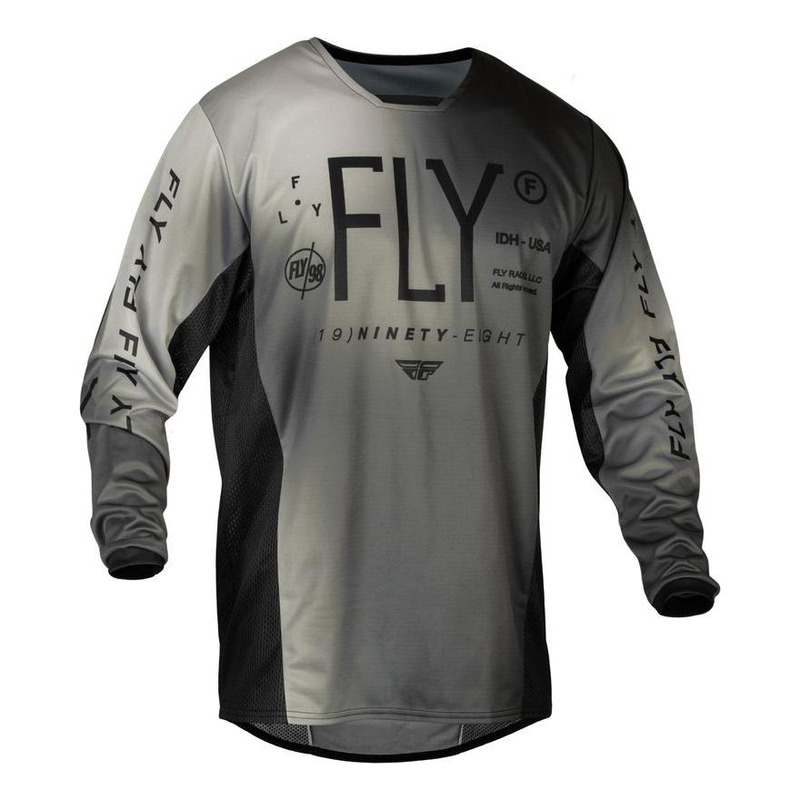 Maillot cross enfant Fly Racing Kinetic Prodigy noir/gris clair-