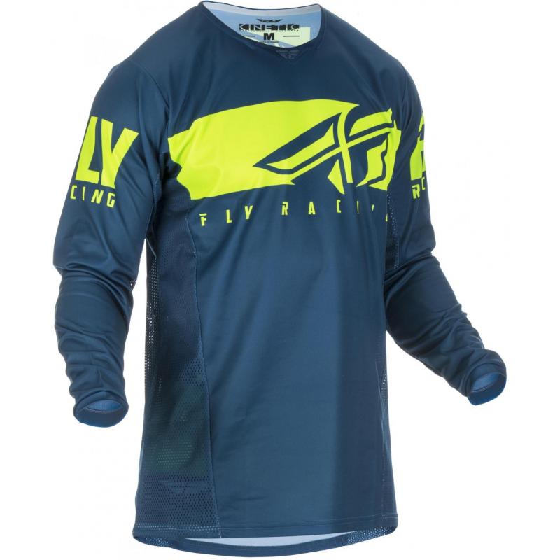 Maillot cross enfant Fly Racing Kinetic Shield bleu/jaune- YS