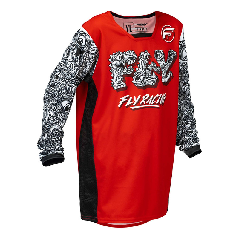 Maillot cross enfant Fly Racing Youth Kinetic Mutant red/white/-