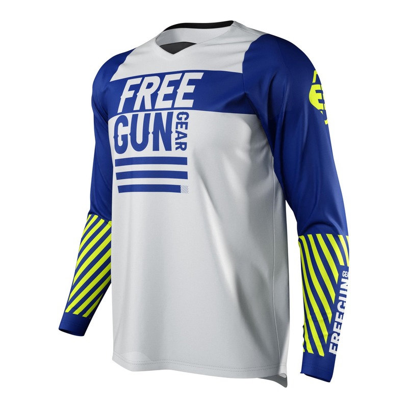 Maillot cross enfant Freegun Devo Danger navy/blanc/jaune fluo- 4/5ans