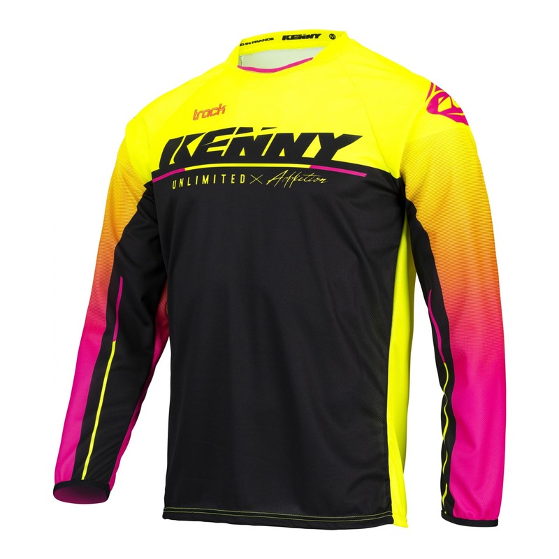 Maillot cross enfant Kenny Track Focus Kid jaune fluo/rose/orange 2022