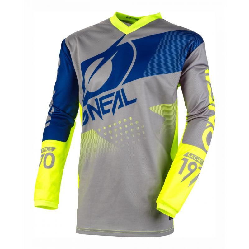 Maillot cross enfant O'Neal Element Factor gris/bleu/jaune fluo- L