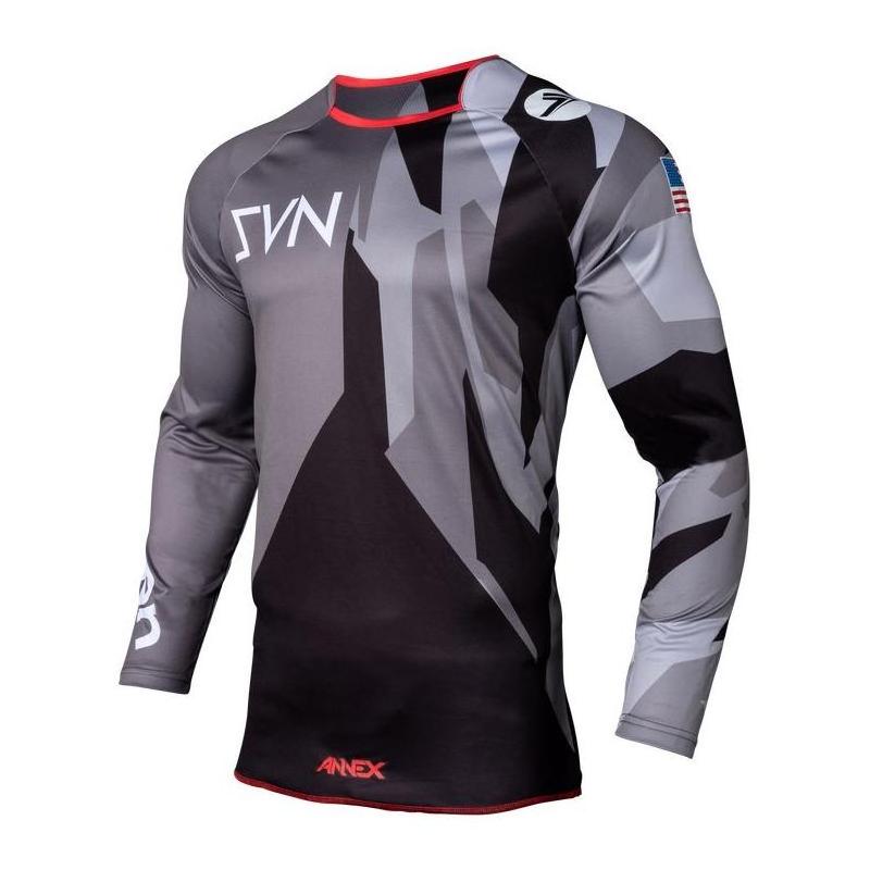 Maillot cross enfant Seven Annex Bortz gris- YM