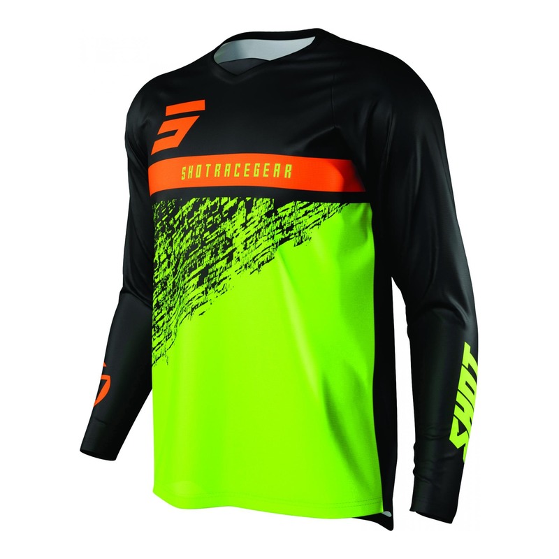 Maillot cross enfant Shot Devo Roll Kid vert fluo/orange/noir- 4/5ans