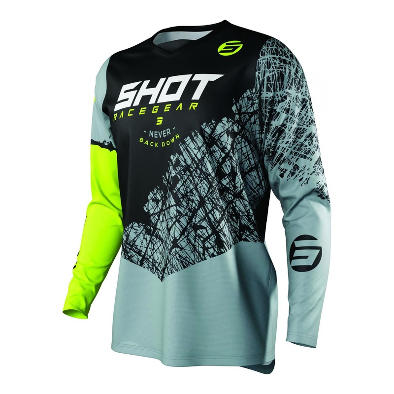 Maillot cross enfant Shot Devo Storm jaune fluo- 4/5ans