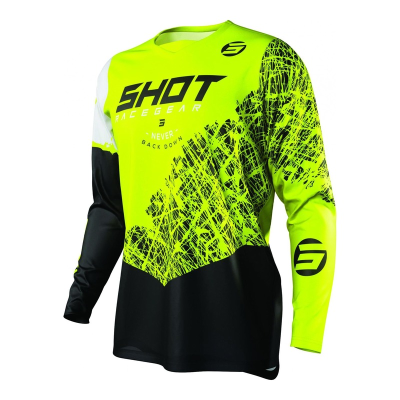 Maillot cross enfant Shot Devo Storm lime- 4/5ans