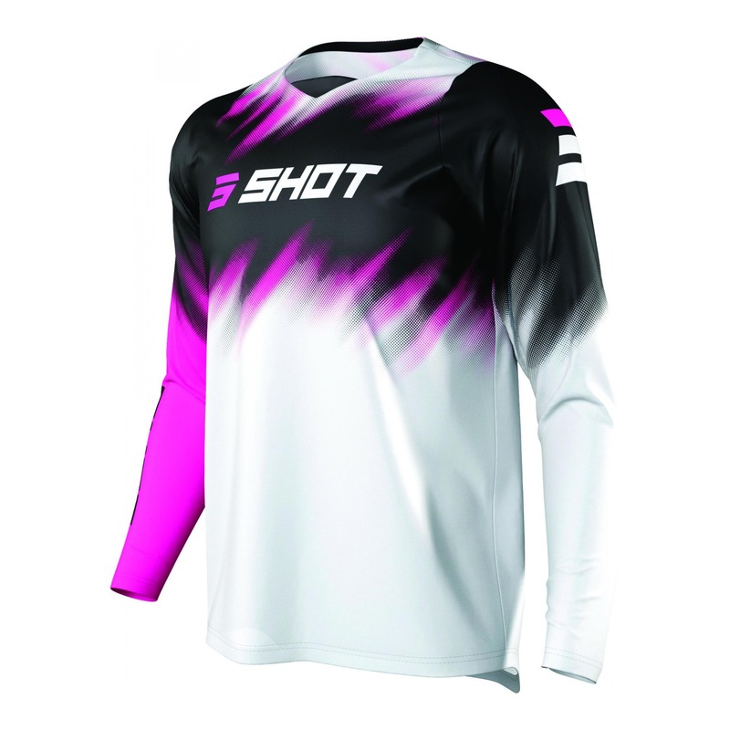 Maillot cross enfant Shot Devo Versus rose/blanc/noir- 4/5ans