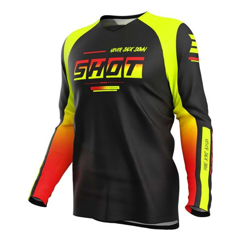 Maillot cross enfant Shot Draw Kid Block neon yellow- 4/5 ans