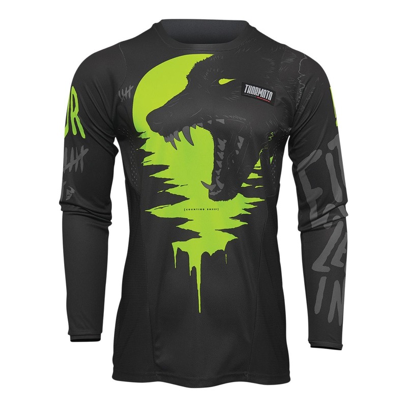 Maillot cross enfant Thor Pulse Counting Sheep charcoal/acid- 2XS