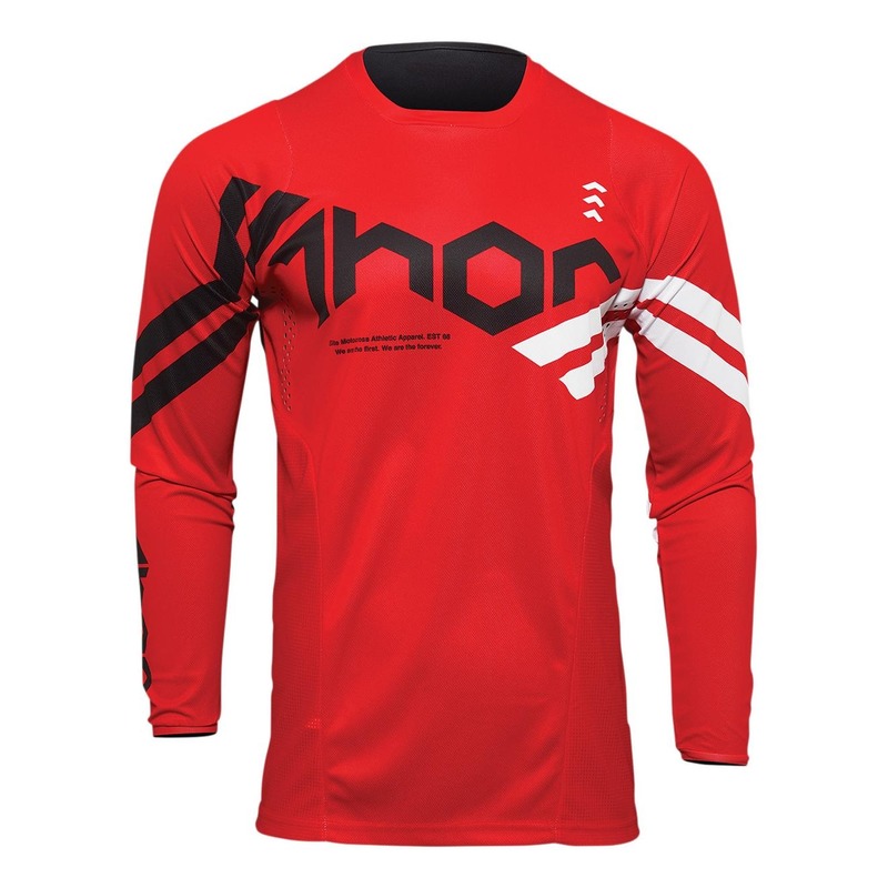 Maillot cross enfant Thor Pulse Cube rouge/blanc- 2XS