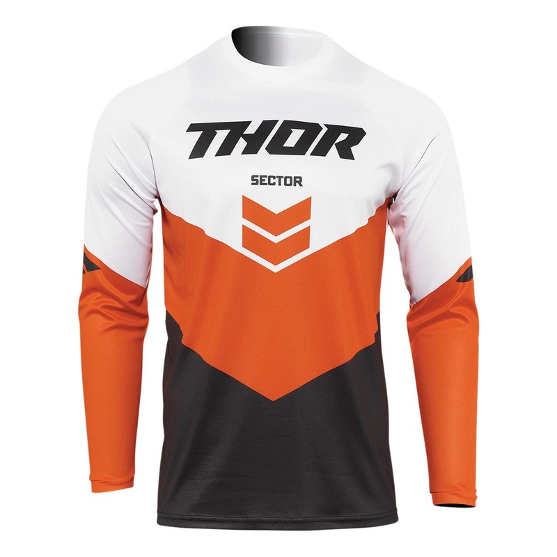 Maillot cross enfant Thor Sector Chev charcoal/orange/blanc- 2XS