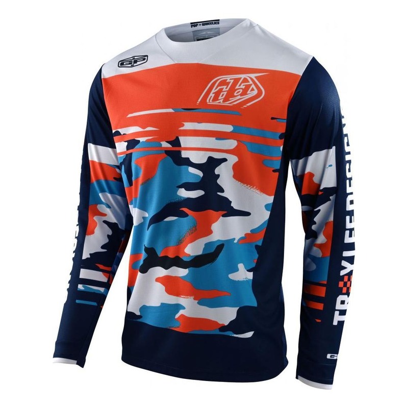 Maillot cross enfant Troy Lee Designs GP Formula camo navy/orange- YXS