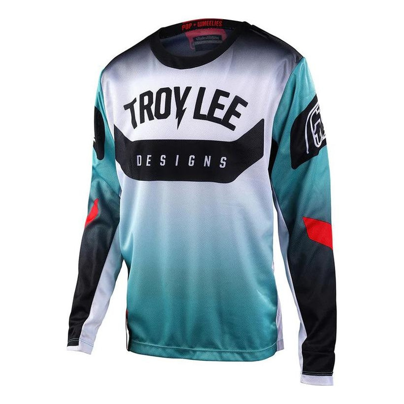 Maillot cross enfant Troy Lee Designs Youth GP Arc turquoise/neon melon
