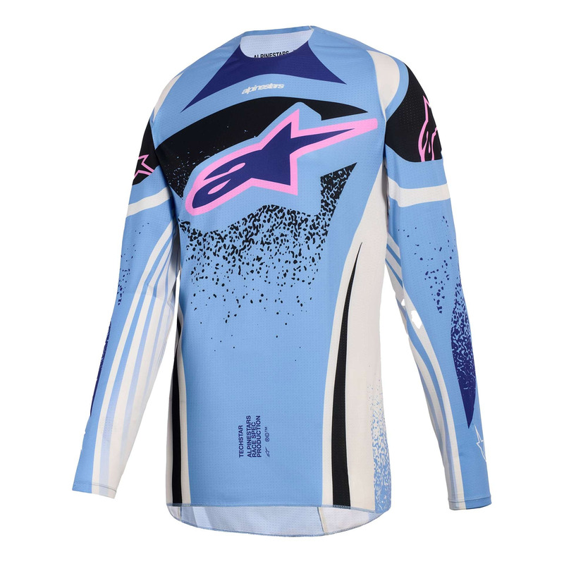 Maillot cross femme Alpinestars Stella Techstar Normur light blue/off white/black